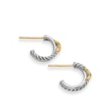 David Yurman Petite X Hoop Earrings In Sterling Silver With 18ct Yellow Gold, 12.6mm