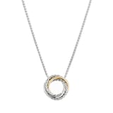David Yurman Crossover Pendant Necklace In Sterling Silver With 18ct Yellow Gold, 14.5mm