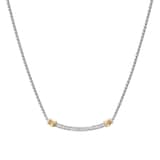 David Yurman Petite Helena Wrap Station Necklace In Sterling Silver with 18ct Yellow Gold and Diamonds, 29mm