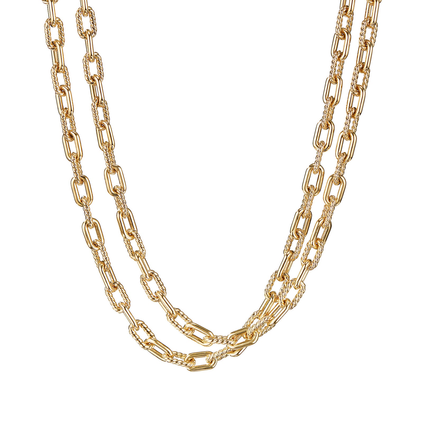 David Yurman DY Madison® Chain Necklace In 18ct Yellow Gold, 6mm