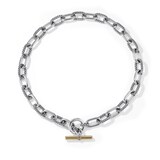 David Yurman DY Madison® Toggle Chain Necklace In Sterling Silver With 18ct Yellow Gold, 11mm