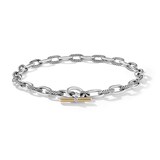 David Yurman DY Madison® Toggle Chain Necklace In Sterling Silver With 18ct Yellow Gold, 11mm