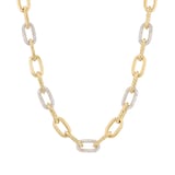 David Yurman DY Madison® Chain Necklace In 18ct Yellow Gold With Diamonds, 11mm