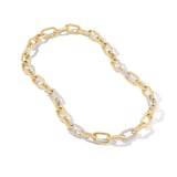 David Yurman DY Madison® Chain Necklace In 18ct Yellow Gold With Diamonds, 11mm