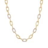 David Yurman DY Madison® Chain Necklace In 18ct Yellow Gold With Diamonds, 8.5mm
