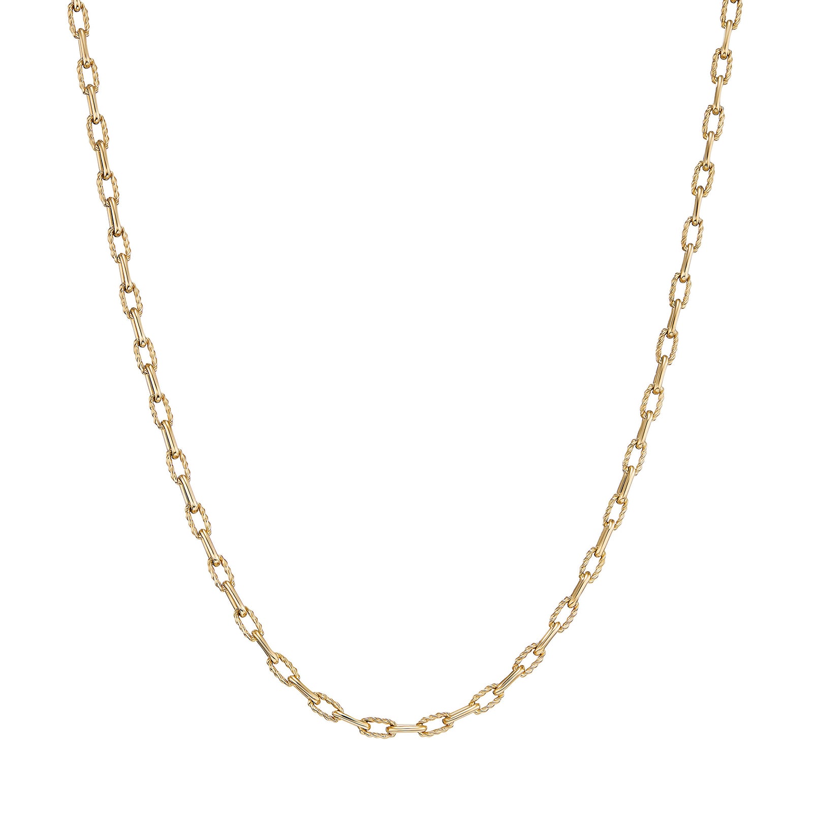 David Yurman DY Madison® Chain Necklace In 18ct Yellow Gold, 3mm