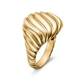 David Yurman Sculpted Cable Pinky Ring In 18ct Yellow Gold, 13mm