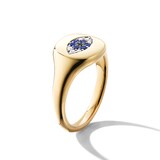 David Yurman Cable Collectibles® Evil Eye Pinky Ring In 18ct Yellow Gold with Pavé Sapphires and Diamonds, 9.7mm