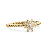 David Yurman Petite Starburst Station Ring In 18ct Yellow Gold With Diamonds - Ring Size L