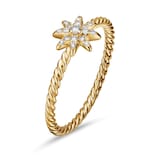 David Yurman Petite Starburst Station Ring In 18ct Yellow Gold With Diamonds - Ring Size L
