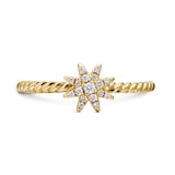 David Yurman Petite Starburst Station Ring In 18ct Yellow Gold With Diamonds - Ring Size L