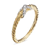 David Yurman Petite X Ring In 18ct Yellow Gold With Diamonds - Ring Size J.5