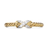 David Yurman Petite X Ring In 18ct Yellow Gold With Diamonds - Ring Size J.5
