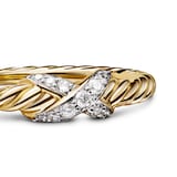 David Yurman Petite X Ring In 18ct Yellow Gold With Diamonds - Ring Size J.5