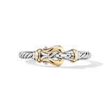 David Yurman Petite Buckle Ring In Sterling Silver With 18ct Yellow Gold - Ring Size L.5
