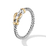 David Yurman Petite Buckle Ring In Sterling Silver With 18ct Yellow Gold - Ring Size L.5