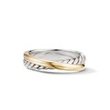 David Yurman Crossover Band Ring In Sterling Silver With 18ct Yellow Gold, 5.3mm
