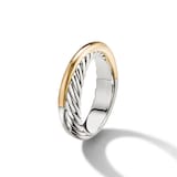 David Yurman Crossover Band Ring In Sterling Silver With 18ct Yellow Gold, 5.3mm