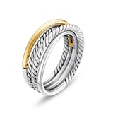 David Yurman Crossover Band Ring In Sterling Silver With 18ct Yellow Gold, 6.8mm