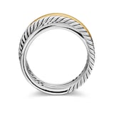 David Yurman Crossover Band Ring In Sterling Silver With 18ct Yellow Gold, 6.8mm