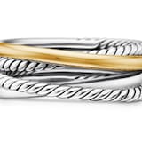 David Yurman Crossover Band Ring In Sterling Silver With 18ct Yellow Gold, 6.8mm