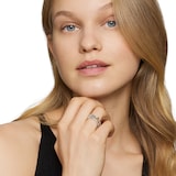 David Yurman X Crossover Band Ring In Sterling Silver With 18ct Yellow Gold - Ring Size J