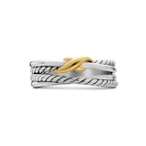 David Yurman X Crossover Band Ring In Sterling Silver With 18ct Yellow Gold - Ring Size J