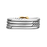 David Yurman X Crossover Band Ring In Sterling Silver With 18ct Yellow Gold - Ring Size J