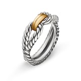 David Yurman Cable Loop Band Ring In Sterling Silver With 18ct Yellow Gold, 7mm