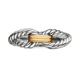 David Yurman Cable Loop Band Ring In Sterling Silver With 18ct Yellow Gold, 7mm