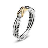 David Yurman Petite X Ring In Sterling Silver With 18ct Yellow Gold - Ring Size O