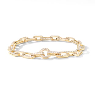 David Yurman Pavé Chain Bracelet In 18ct Yellow Gold With Diamonds, 7mm