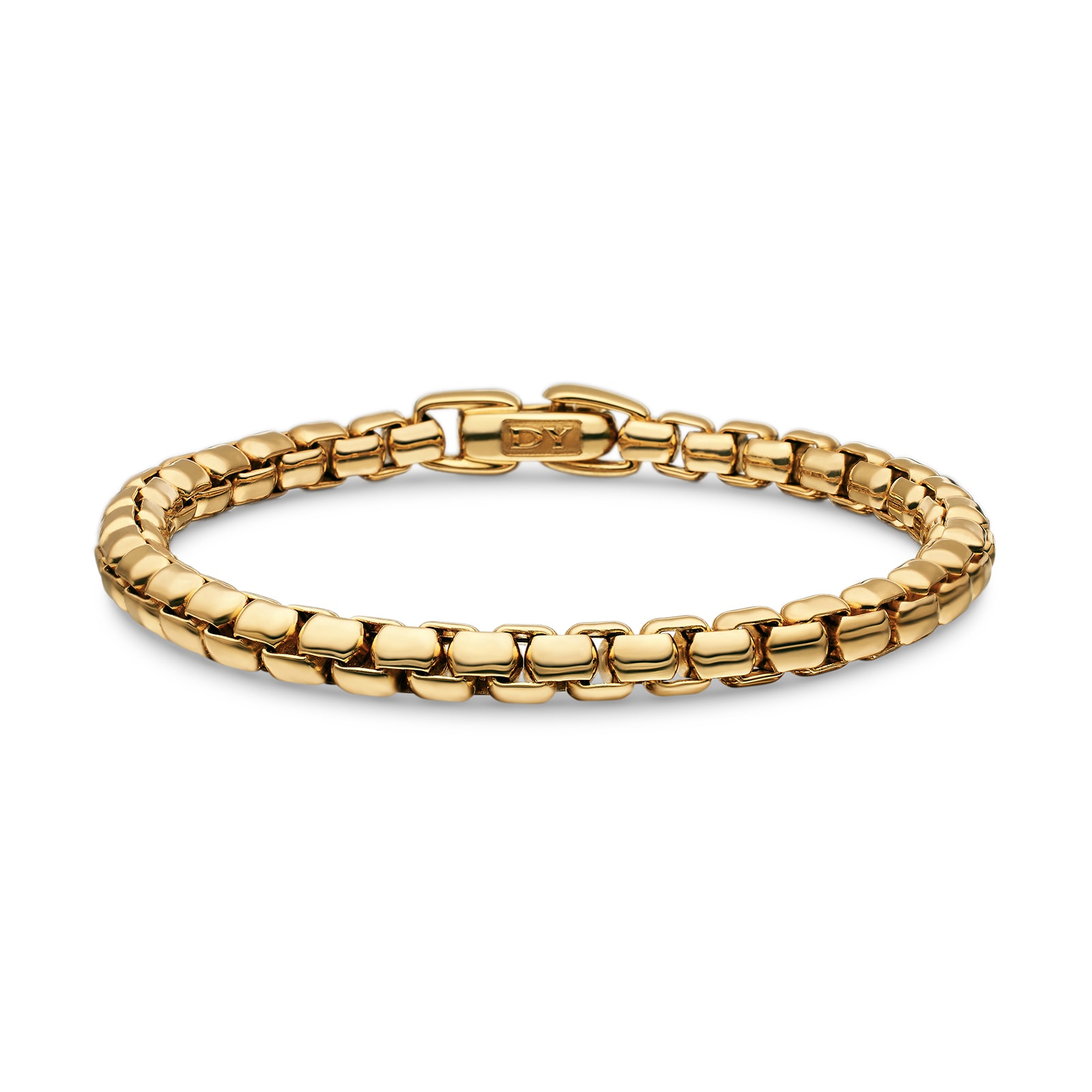 David Yurman DY Bel Aire Box Chain Bracelet In 18ct Yellow Gold, 5.2mm