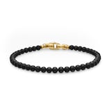 David Yurman Spiritual Beads Bracelet In Black Onyx and 18ct Yellow Gold - Size Small
