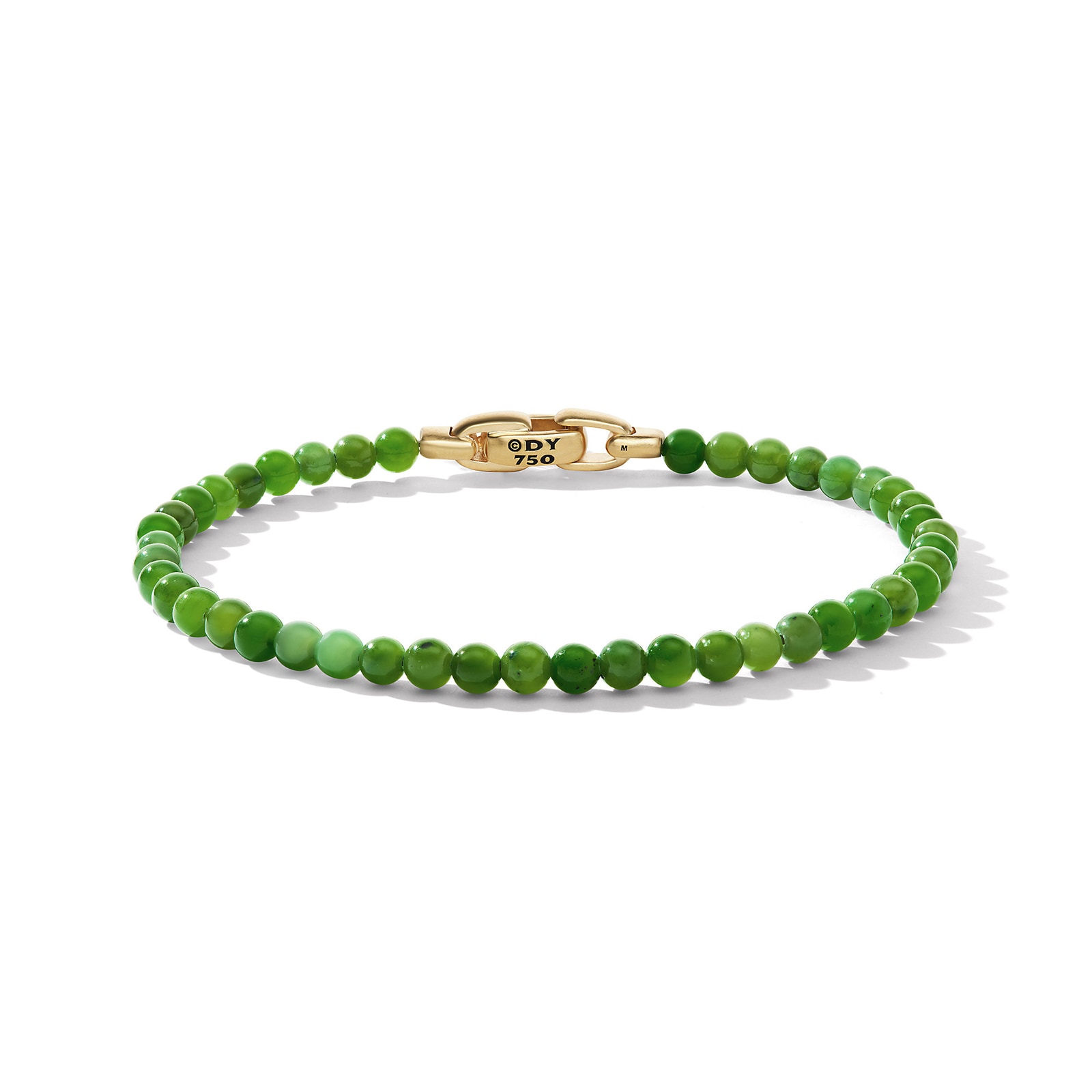 David Yurman Spiritual Beads Bracelet In Nephrite Jade and 18ct Yellow Gold, 4mm