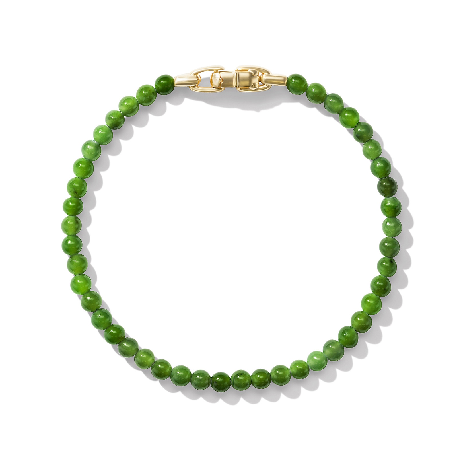 David Yurman Spiritual Beads Bracelet In Nephrite Jade and 18ct Yellow Gold, 4mm