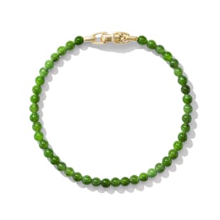 David Yurman Spiritual Beads Bracelet In Nephrite Jade and 18ct Yellow Gold, 4mm