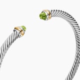 David Yurman Classic Cable Bracelet In Sterling Silver with 18ct Yellow Gold and Perdiot, 4mm