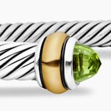 David Yurman Classic Cable Bracelet In Sterling Silver with 18ct Yellow Gold and Perdiot, 4mm