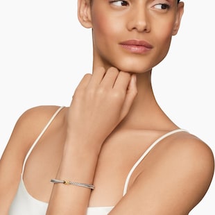 David Yurman Petite X Centre Station Bracelet In Sterling Silver With 18ct Yellow Gold, 5.2mm