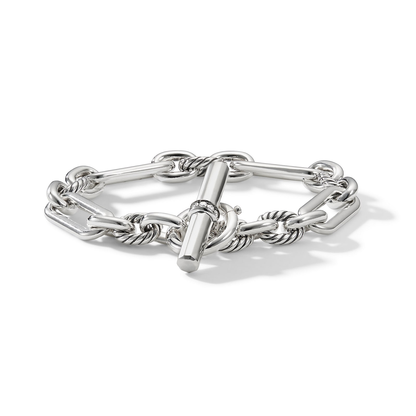 David Yurman Lexington Chain Bracelet In Sterling Silver With Diamonds, 9.8mm