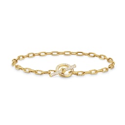 37900740 - DY Madison® Pavé Toggle Chain Bracelet In 18ct Yellow Gold With Diamonds, 3mm