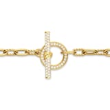 David Yurman DY Madison® Pavé Toggle Chain Bracelet In 18ct Yellow Gold With Diamonds, 3mm