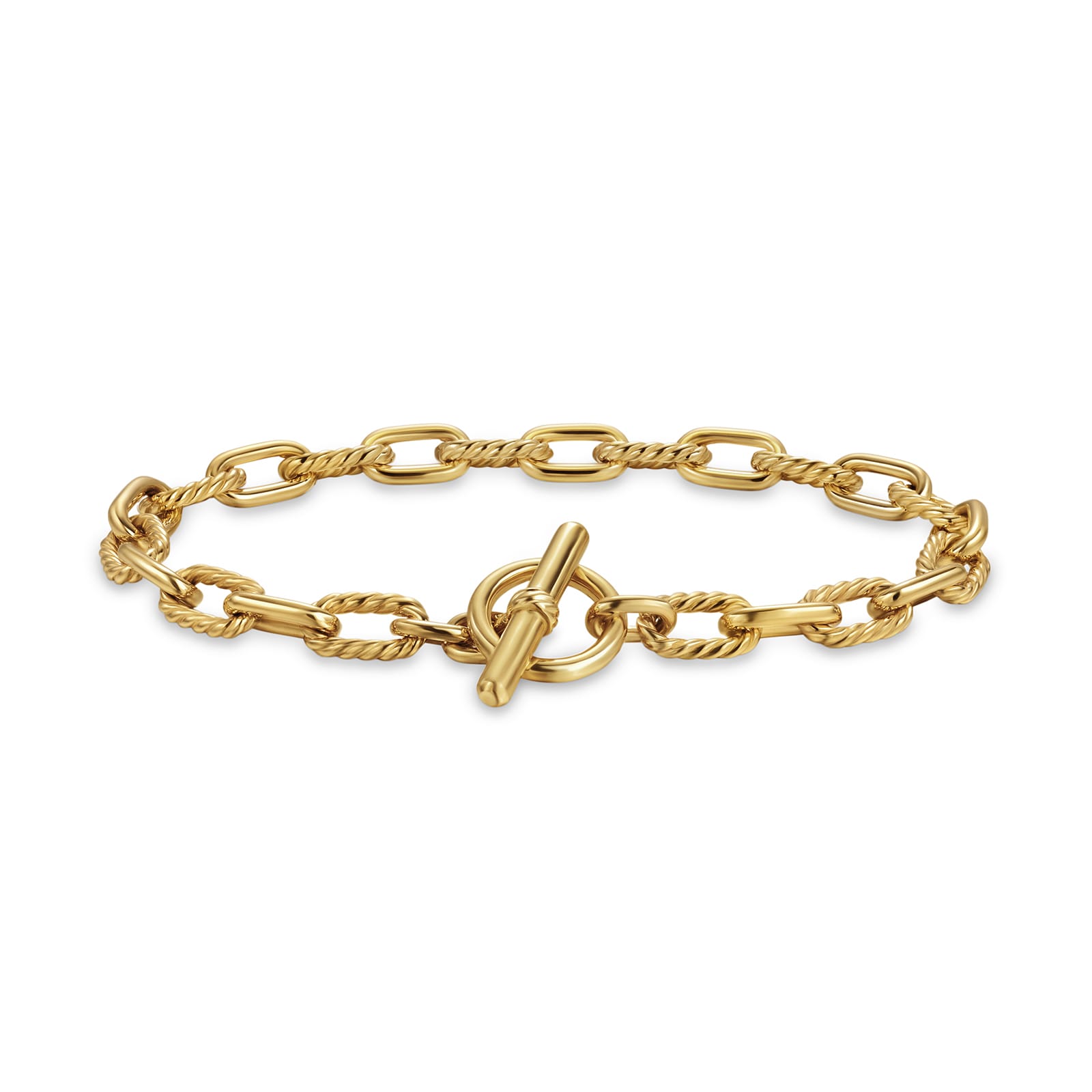 David Yurman DY Madison® Toggle Chain Bracelet In 18ct Yellow Gold, 6mm