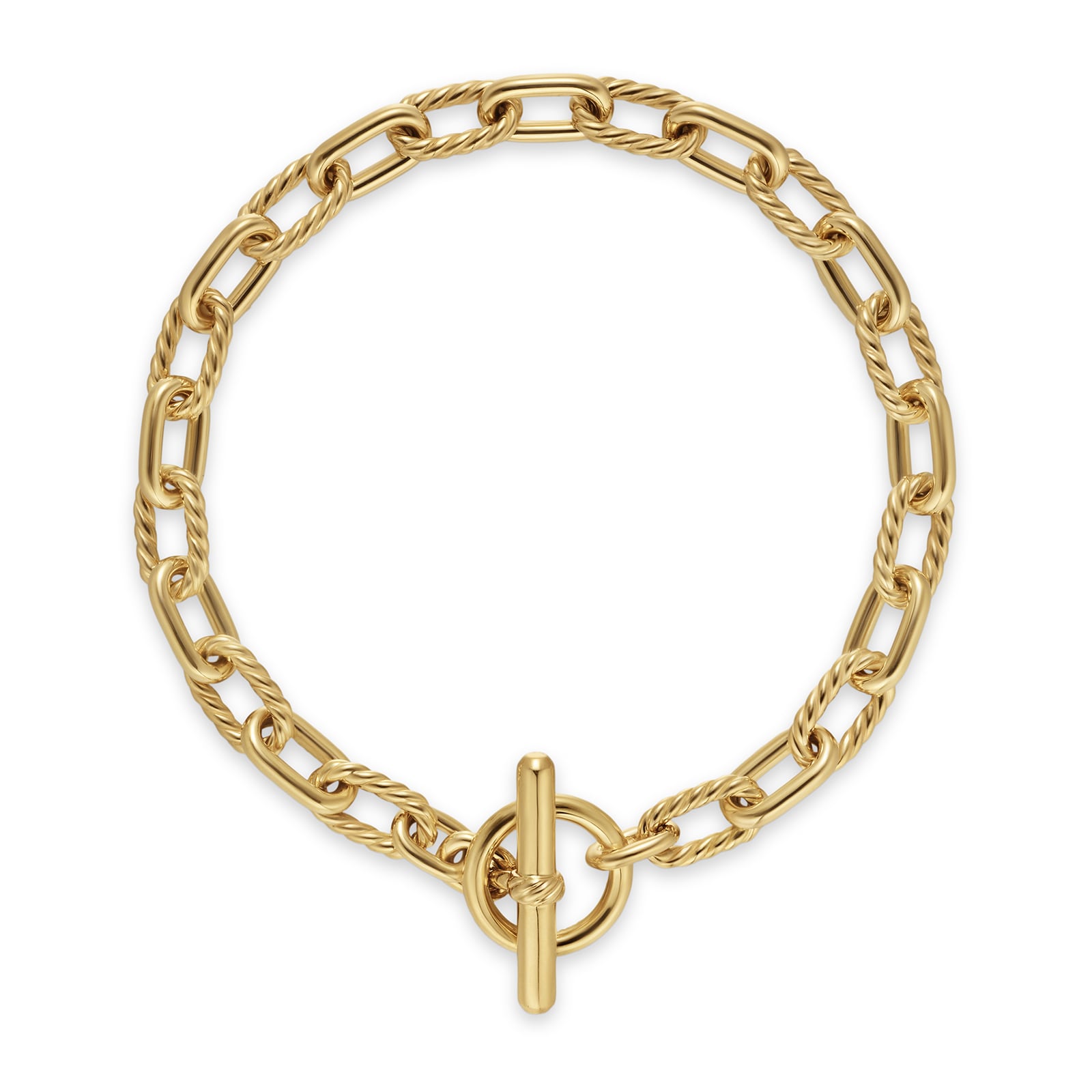 David Yurman DY Madison® Toggle Chain Bracelet In 18ct Yellow Gold, 6mm