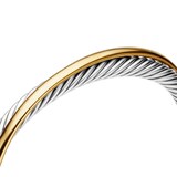 David Yurman Crossover Two Row Cuff Bracelet In Sterling Silver With 18ct Yellow Gold, 5mm - Size Medium