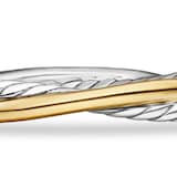 David Yurman Crossover Two Row Cuff Bracelet In Sterling Silver With 18ct Yellow Gold, 5mm - Size Medium