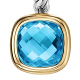 David Yurman Albion® Drop Earrings in Sterling Silver with 18ct Yellow Gold and Blue Topaz, 10mm