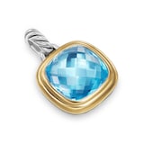 David Yurman Albion® Pendant in Sterling Silver with 18ct Yellow Gold and Blue Topaz, 11mm