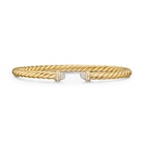 David Yurman Cablespira® Flex Bracelet In 18ct Yellow Gold With Pavé Diamond Domes, 4mm - Size Large